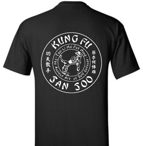 Kung Fu San Soo Black T-shirt with White Logo