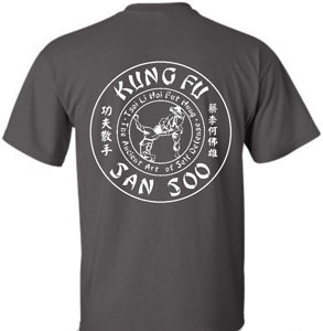 Kung Fu San Soo Charcoal T-shirt with White Logo